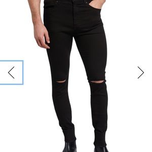 Monfrere solid black stretch denim